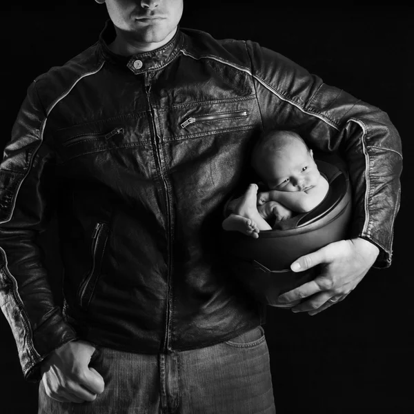 父亲和儿子摩托车系列 — 图库照片