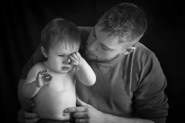 Père Fils réconfortant — Photo