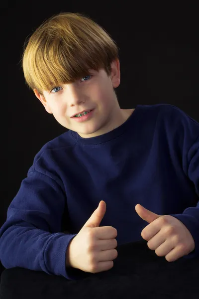 A Young Boy Gives the Okay — Stock Photo, Image