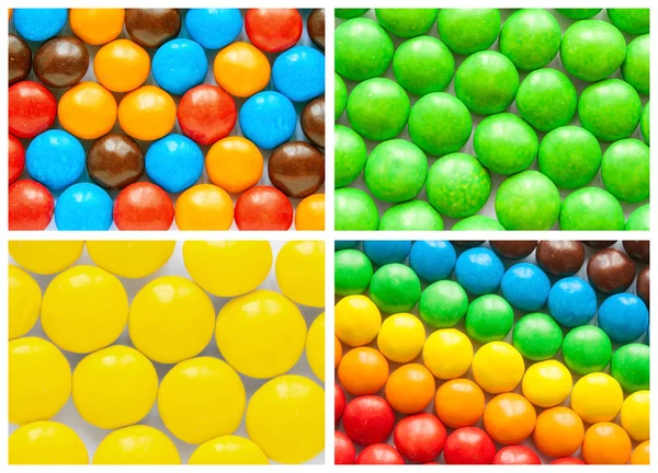 Collage colorato di varie caramelle — Foto Stock