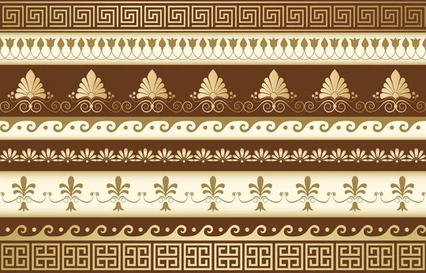 Conjunto Bordes Antiguos Griegos Para Decoración Fotos Pinturas Cualquier Proyecto — Vector de stock