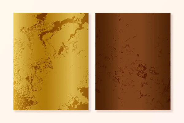 大理石の質感のベクトル抽象的な黄金の背景のセット カバー ブランディング ソーシャルメディアや他の豪華なプロジェクトのために — ストックベクタ