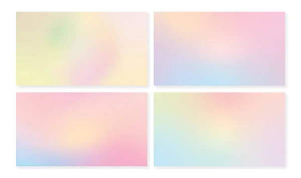 Set Mit Horizontalen Farbverläufen Hellen Pastellfarben Mit Weichen Übergängen Für — Stockvektor