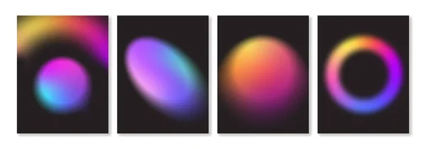 Set of black backgrounds with blurry gradient shapes. For covers, posters, overlays, branding, social media and other projects.
