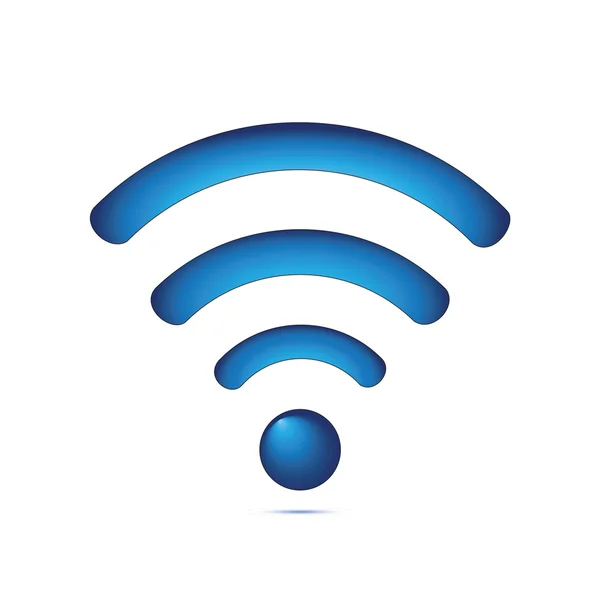 Azul símbolo inalámbrico (wifi ) — Vector de stock