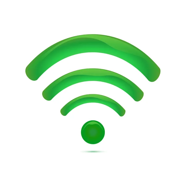 Groene pictogram voor draadloze (Wi-fi) — Stockvector