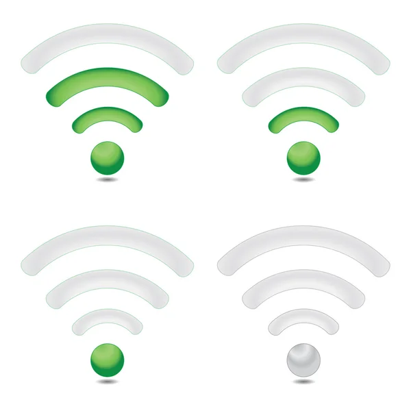 Icone wireless verdi (livelli Wi-Fi ) Illustrazione Stock