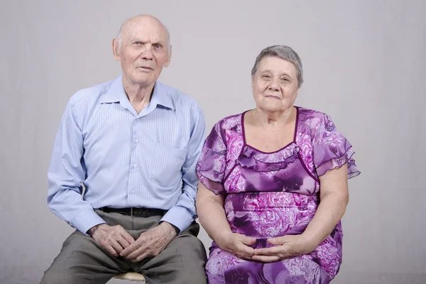 Portrait of an elderly couple eighty years — Stock Photo, Image