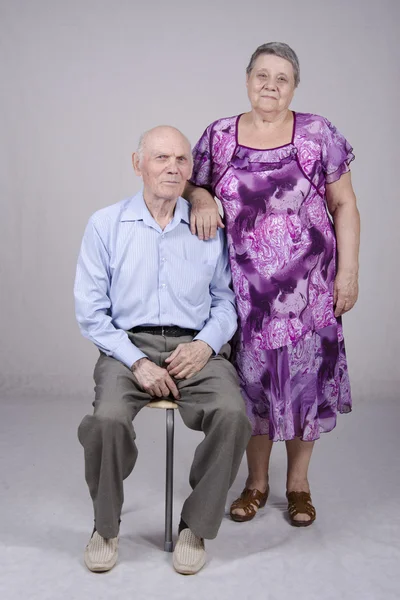 Portrait of an elderly couple eighty years — Stock Photo, Image