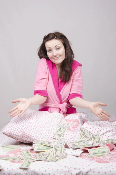 Young girl received an unexpected inheritance — Stock Photo, Image