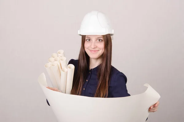 Student project looks deploying hands drawing — Stock Photo, Image