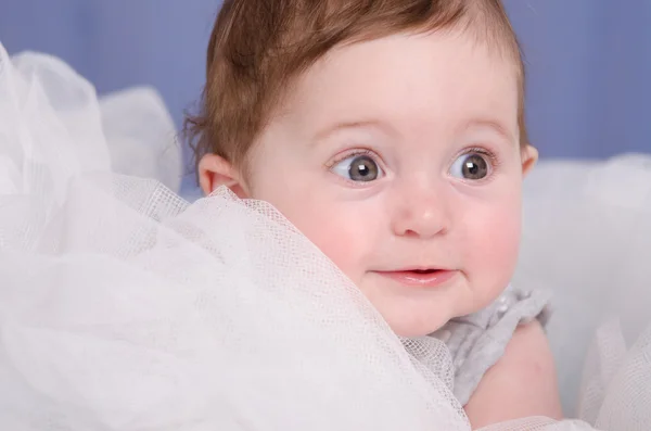 Portrait of girl in a six-month tissue — Stock Photo, Image