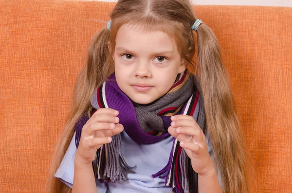 Zieke vijf jaar oud meisje — Stockfoto