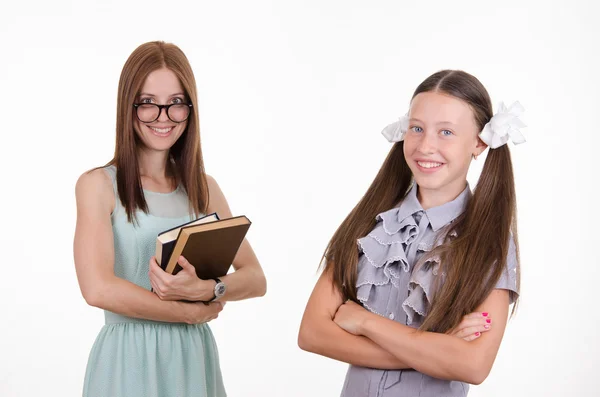 Estudiante feliz y profesor — Foto de Stock