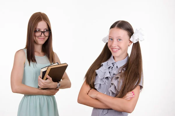 Portrait of a student and teacher in glasses — Stock Photo, Image
