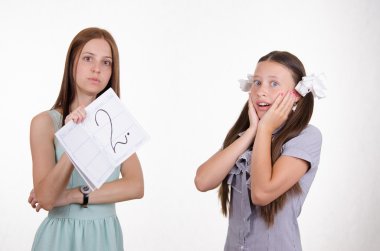 schoolmeisje verrast verkregen deuce
