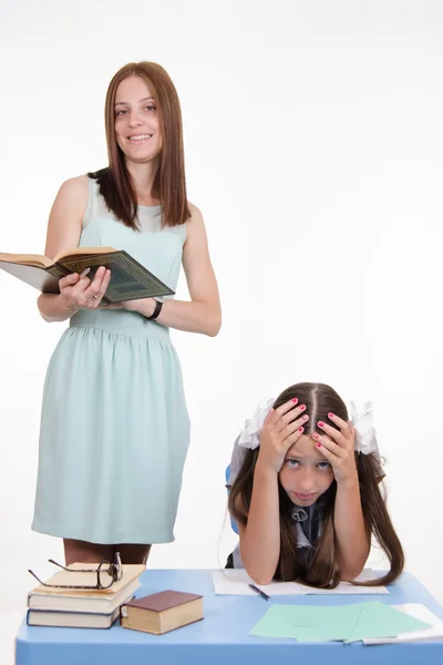 Aprendizado estudante cansado — Fotografia de Stock