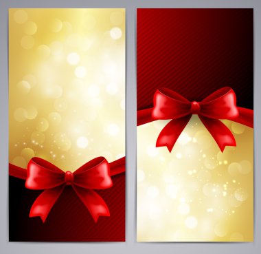 Kırmızı kurdeleli Noel arkaplanı