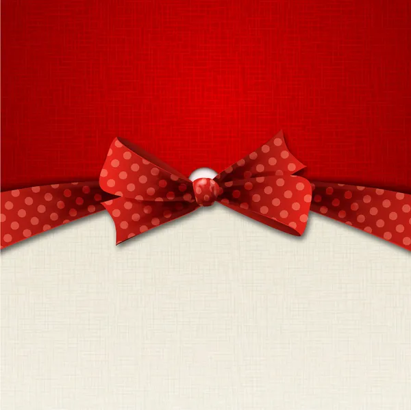 圣诞卡片。红丝带 — 图库矢量图片