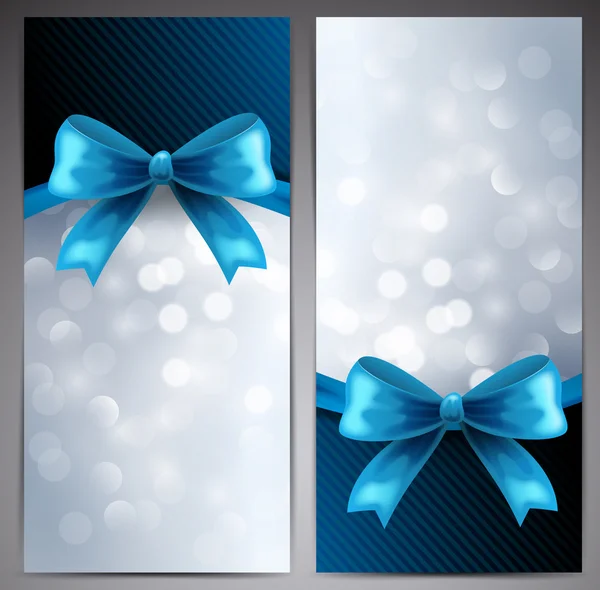 Blue bow greeting card — Stock Vector