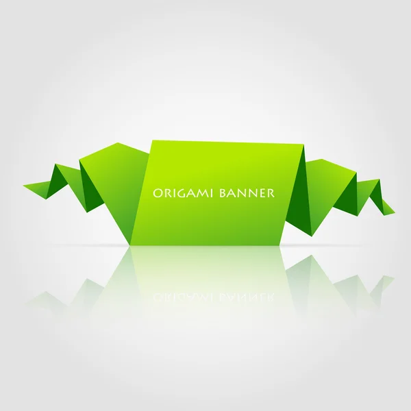 Bandiera origami verde — Vettoriale Stock