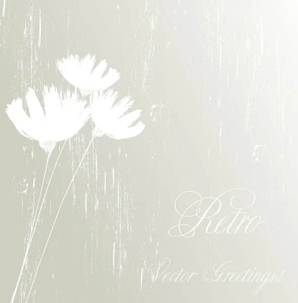 Grunge fleur grise — Image vectorielle
