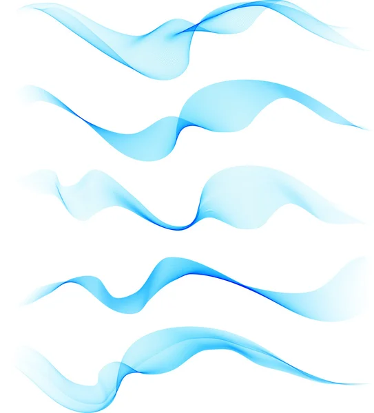 Set di onde blu miscela — Vettoriale Stock