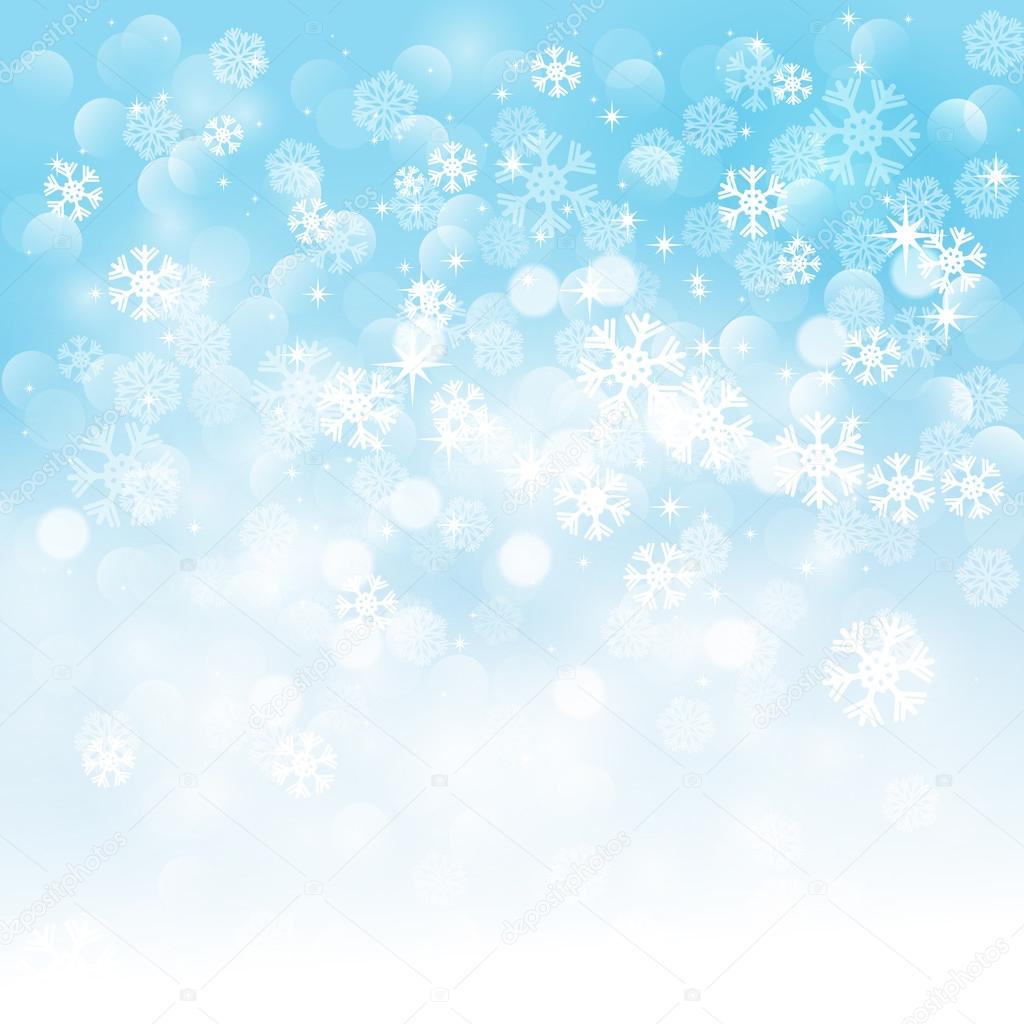 Winter light blue background