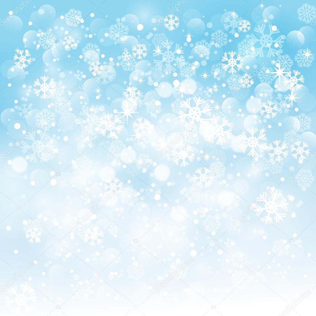Winter light blue background