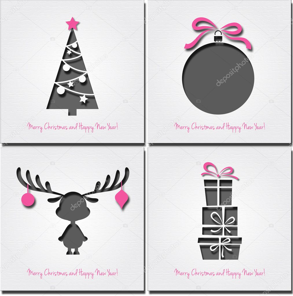 Set of christmas icons . Vector illustration.