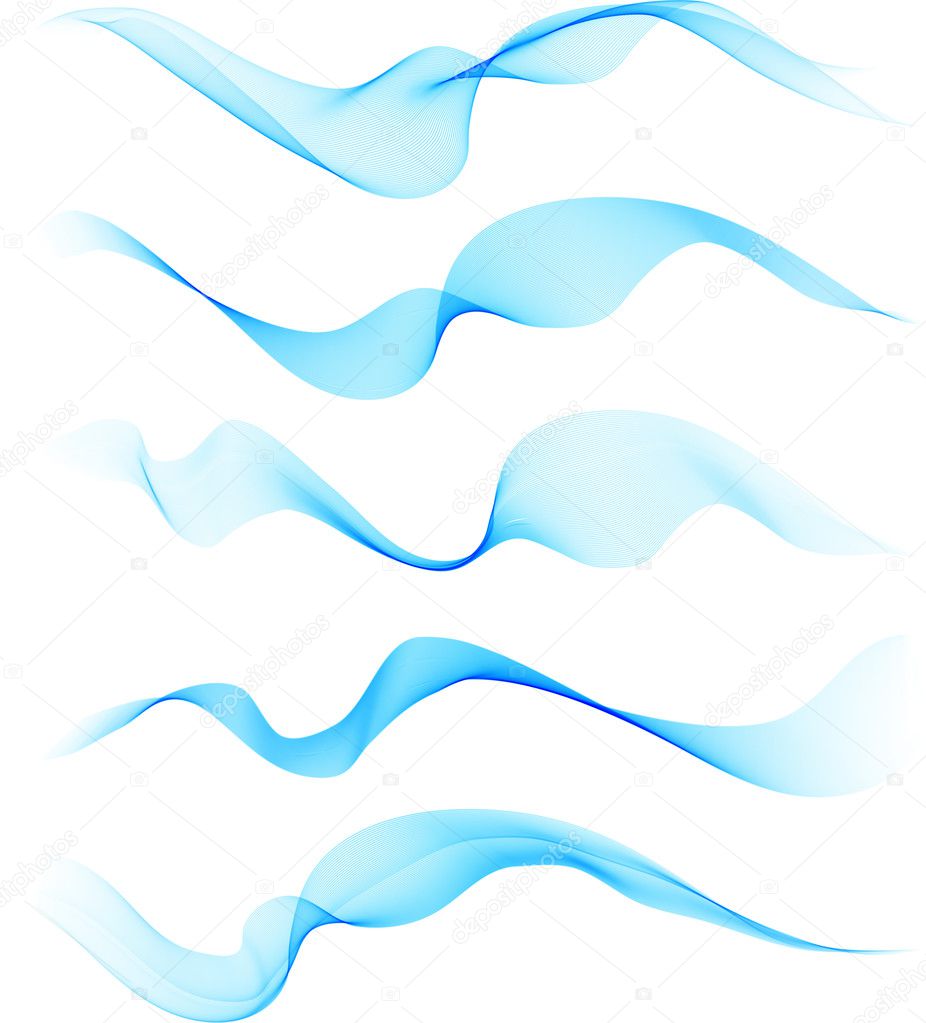 Set of blue blend wave