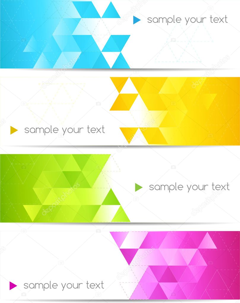 Set of abstract banner with square shapes