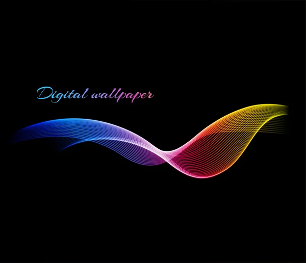 Shiny color waves over dark vector backgrounds — Stock Vector