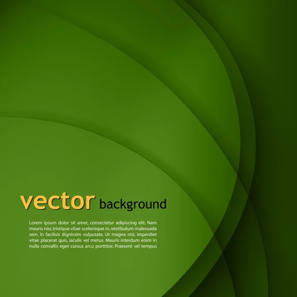 Green smooth twist light lines vector background. — Stock Vector