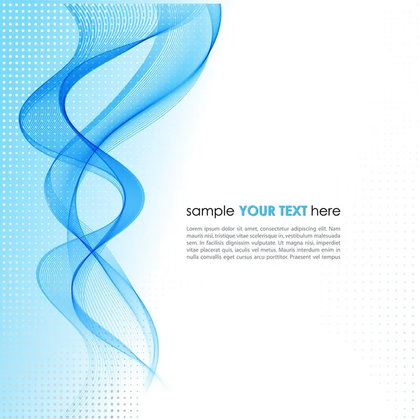 Fondo abstracto con onda de humo azul — Vector de stock