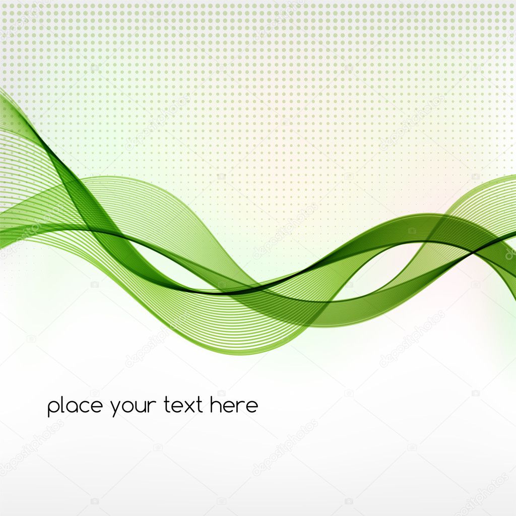 Green smoke wave abstract background