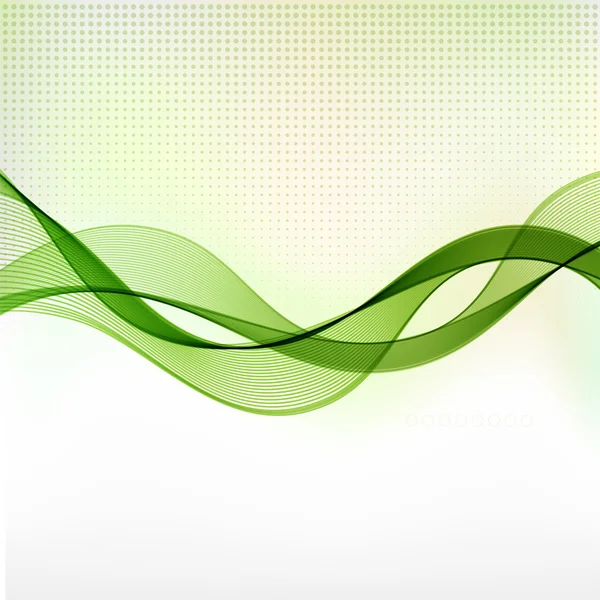 Green smoke wave abstract background — Stock Vector