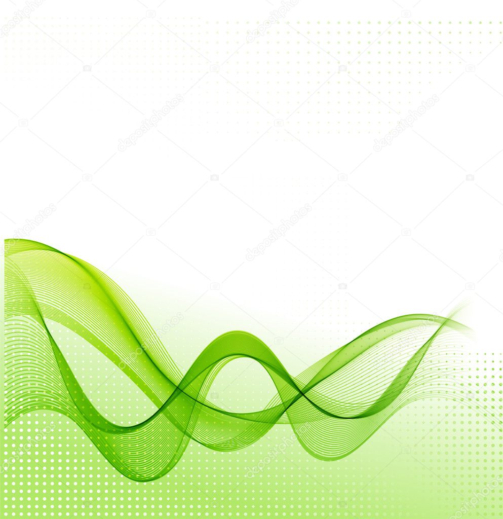 Green smoke wave abstract background
