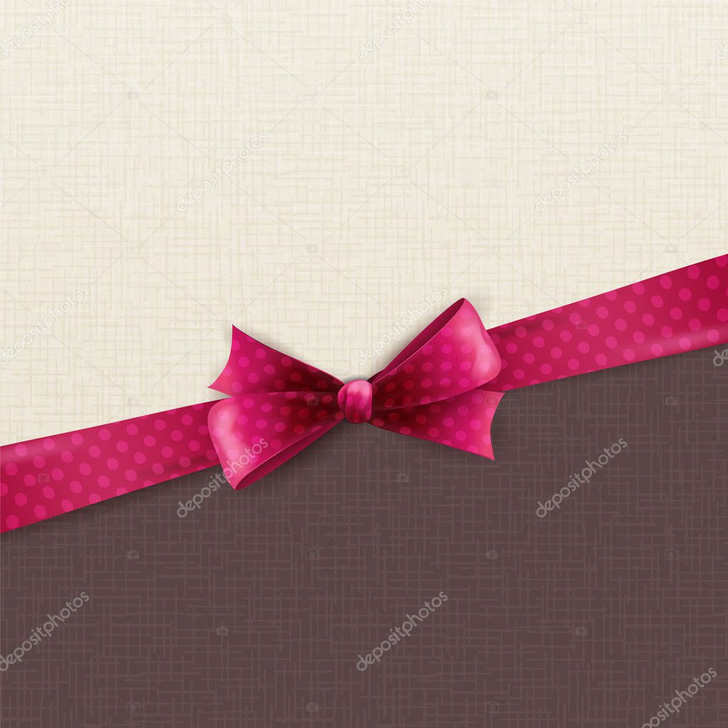Holiday background with polka dots bow