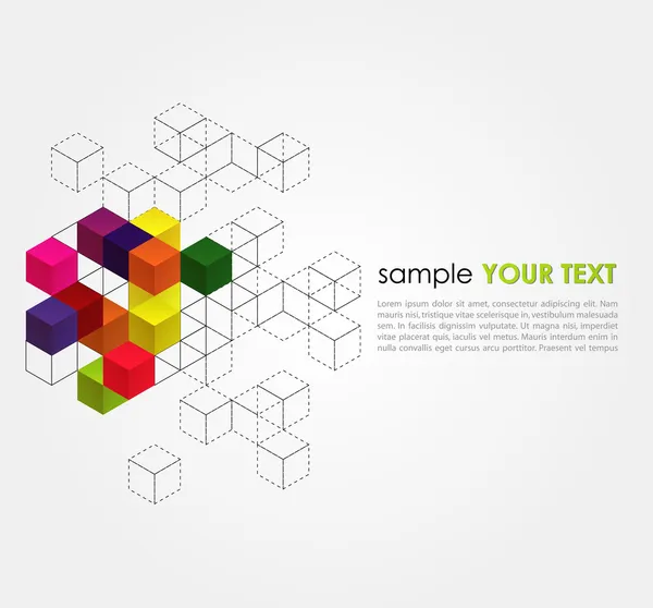 Vector abstract background with color cubes — Stock Vector