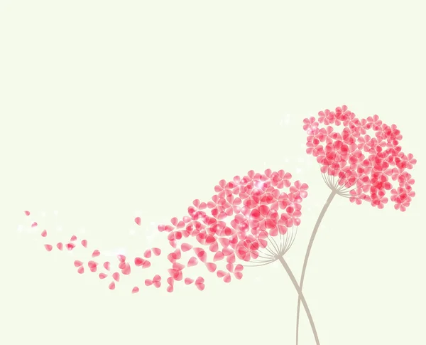 Fondo romántico con flores hortensias — Vector de stock