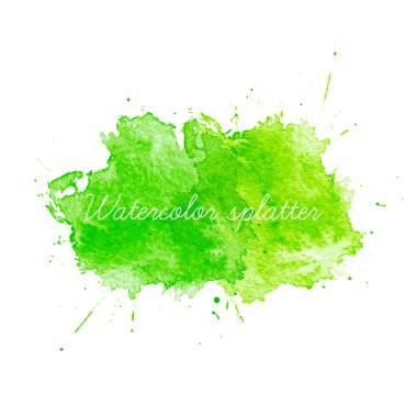 Yeşil suluboya splatters. vektör çizim