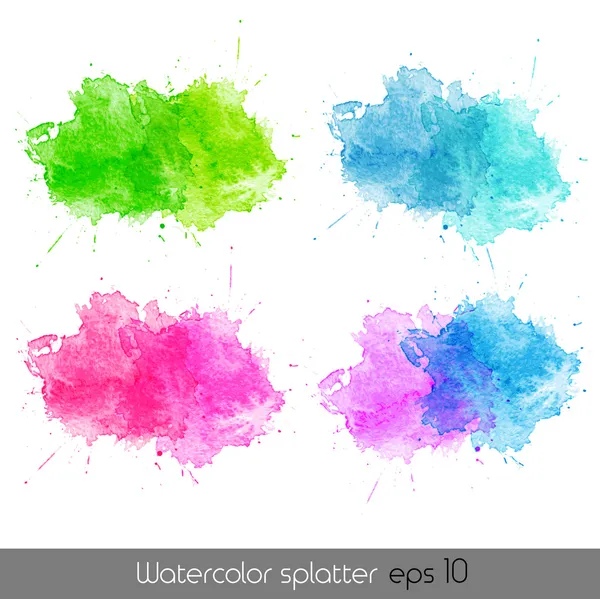 Salpicaduras de acuarela. Vector — Vector de stock