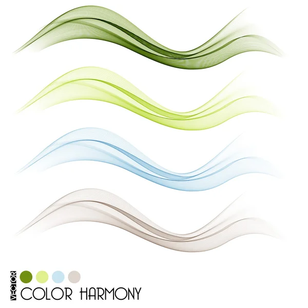 Set of color curve lines — Stock Vector