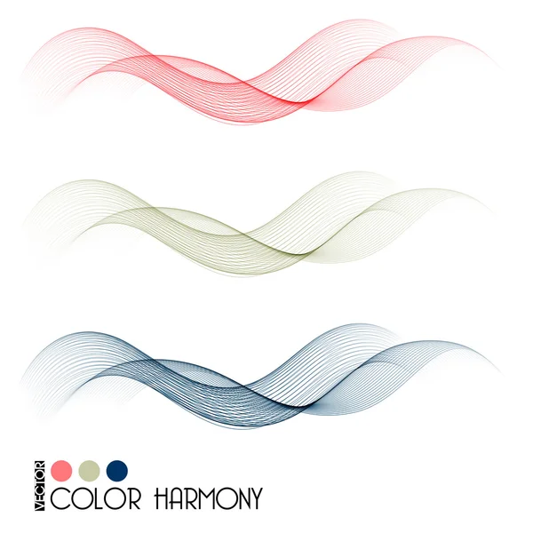 Set of color curve lines — Stock Vector