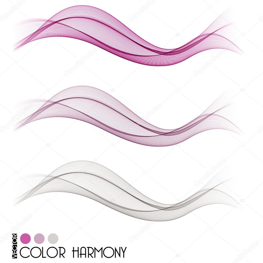 Set of color curve lines