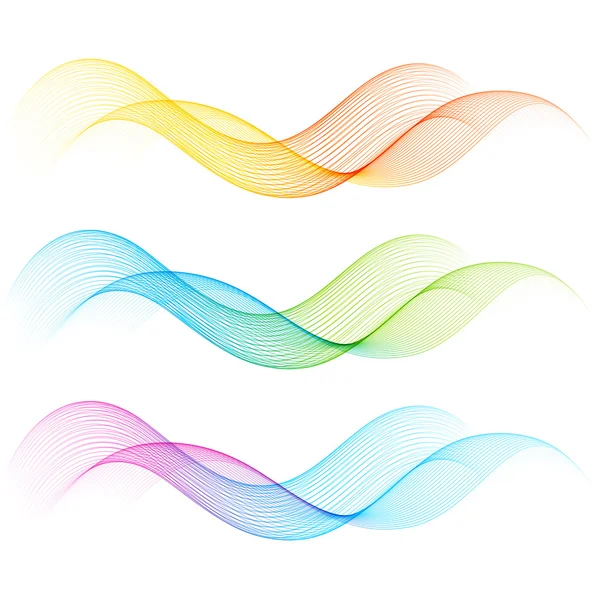 Set of color curve lines — Stock Vector