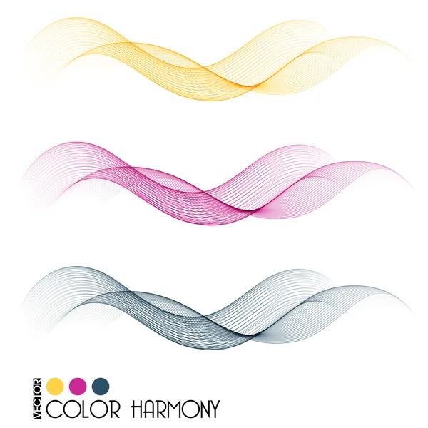 Set of color curve lines — Stock Vector