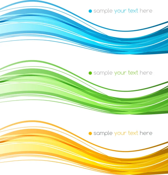 Ensemble de lignes vectorielles de courbe de couleur élément de conception . — Image vectorielle