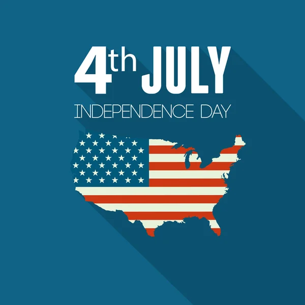 Día de la Independencia Americana. Diseño plano — Vector de stock